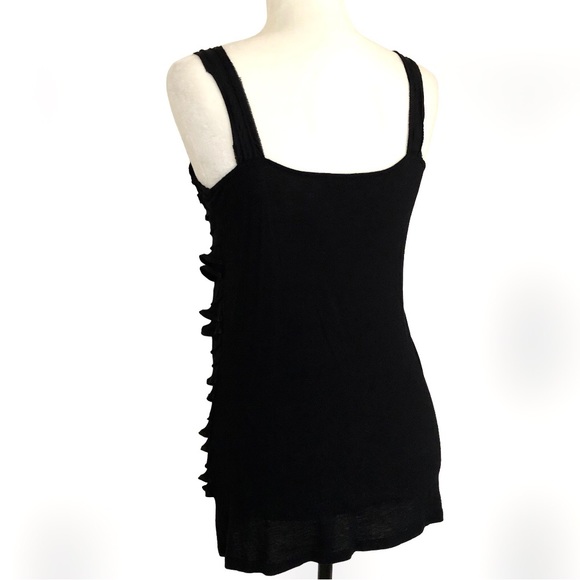 Express Black Ruffled Trimmed Tank Top Women’s Size M - Picture 4 of 7